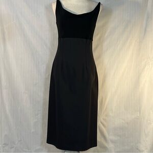 Maria Bianco Nero Dress Vintage MIDI Black Cocktail Sleeveless Empire Waist L